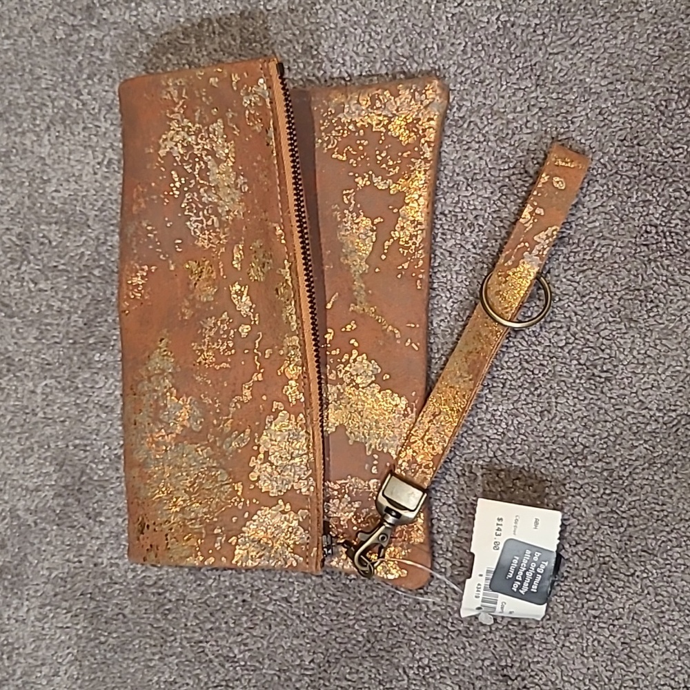 Tracey Tanner Copper Clutch with Wrist Strap